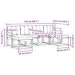 Set vanjskih sofa s jastukom 6 pcs Prirodna i krem - Slika 8