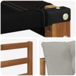 Set vanjskih sofa s jastukom 6 pcs Prirodna i krem - Slika 7