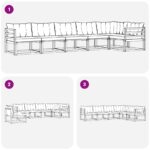 Set vanjskih sofa s jastukom 6 pcs Prirodna i krem - Slika 8