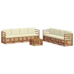 Setovi sofa 9 pcs Prirodna Čvrsto drvo akacije - Slika 2