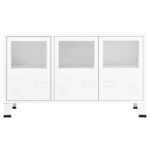 Komoda crna 105 x 35 x 62 cm od metala i stakla - Slika 3