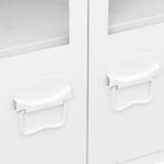 Komoda crna 105 x 35 x 62 cm od metala i stakla - Slika 7