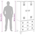 Ormar antracit 90 x 50 x 180 cm metalni - Slika 11