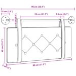 Držeće uzglavlje Zidne Krema 80 cm Lažna koža - Slika 11