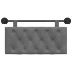 Držeće uzglavlje Zidne Svijetlo siva 90 x 55 x 7 cm Baršun - Slika 5