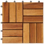 Pločice za decking 10 pcs Smeđa 30 x 30 cm Acacijsko drvo - Slika 4