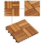 Pločice za decking 10 pcs Smeđa 30 x 30 cm Acacijsko drvo - Slika 6