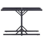 Vrtni stol smeđi 110 x 53 x 72 cm stakleni i poliratan - Slika 2