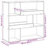 Polica za knjige Crni hrast 100 x 33 x 94,5 cm - Slika 9