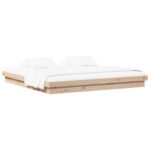 Krevetna konstrukcija Prirodna 200 x 200 cm Čvrsto borovo drvo - Slika 2