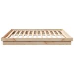 Krevetna konstrukcija Prirodna 200 x 200 cm Čvrsto borovo drvo - Slika 5