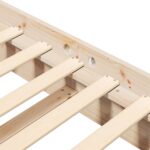 Krevetna konstrukcija Prirodna 200 x 200 cm Čvrsto borovo drvo - Slika 7