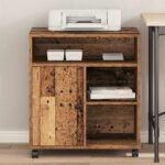 Držač za printer Staro drvo 60 x 50 x 67 cm Konstruirano drvo - Slika 4