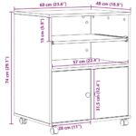 Držač za printer Staro drvo 60 x 48 x 74 cm Konstruirano drvo - Slika 11