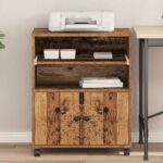 Držač za printer Staro drvo 60 x 48 x 74 cm Konstruirano drvo - Slika 4