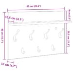 Vješalica za kapute na zidu s policom Bijelo 60 x 40 x 12 cm - Slika 10