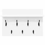 Vješalica za kapute na zidu s policom Bijelo 60 x 40 x 12 cm - Slika 5