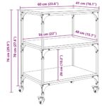 Kuhinjski kolica Staro drvo 60 x 41 x 76 cm Konstruirano drvo - Slika 12