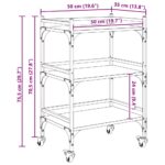 Kuhinjski kolica Staro drvo 50 x 35 x 75.5 cm Konstruirano drvo - Slika 12