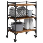 Kuhinjski kolica Staro drvo 50 x 35 x 75.5 cm Konstruirano drvo - Slika 3