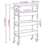 Kuhinjski kolica Staro drvo 53 x 20 x 76 cm Konstruirano drvo - Slika 12