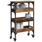 Kuhinjski kolica Staro drvo 53 x 20 x 76 cm Konstruirano drvo - Slika 3