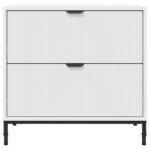 Noćni ormarić Bijelo 63.5 x 36 x 61 cm Konstruirano drvo - Slika 6