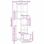 Set namještaja za kupaonicu Staro drvo 35 x 37,5 x 166 cm - Slika 13