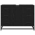 Kupaonski ormar Crni hrast 80 x 33 x 60 cm Konstruirano drvo - Slika 6