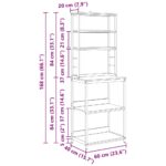 Kuhinjska polica Crni hrast 60 x 40 x 168 cm Konstruirano drvo - Slika 12