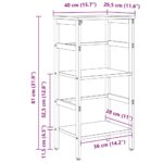 Polica Crni hrast 40 x 29,5 x 81 cm Konstruirano drvo - Slika 11