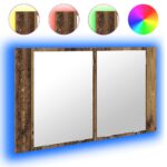 Kupaonski ormar s ogledalom Zidne Staro drvo 80 x 12 x 45 cm - Slika 4