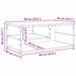 Kava Stol Staro drvo 90 x 49 x 40 cm Konstruirano drvo - Slika 11