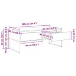 Kava Stol Crni hrast 100 x 46 x 40 cm Konstruirano drvo - Slika 12