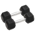 Jednoručni utezi 2 kom 10 kg ukupno lijevano željezo