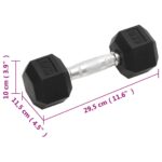 Jednoručni utezi 2 kom 10 kg ukupno lijevano željezo - Slika 8