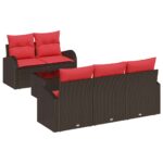 Set sofe s jastukom 6 pcs Smeđa Poliester - Slika 2