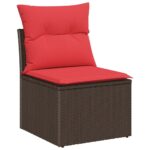 Set sofe s jastukom 6 pcs Smeđa Poliester - Slika 5