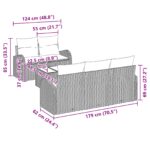 Set sofe s jastukom 6 pcs Smeđa Poliester - Slika 8