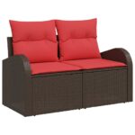 Sjedeća garnitura za vrt Smeđa 55 x 55 x 37 cm poliratan - Slika 6